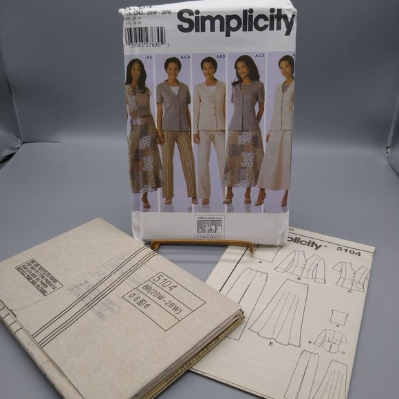 UNCUT Vintage Sewing PATTERN Simplicity 5104, Misses 2004 Womens - Picture 2 of 3